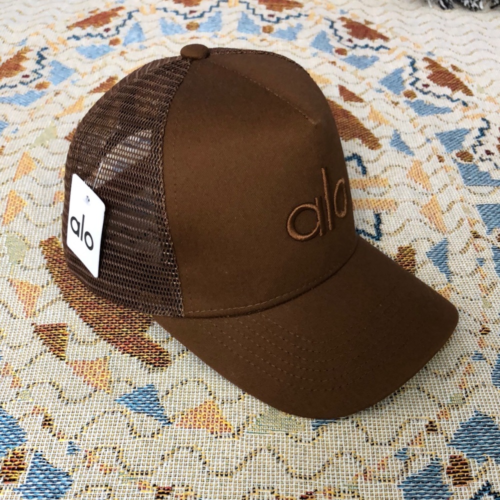 ALO Yoga Brown Trucker Hat with Mesh Back